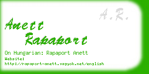 anett rapaport business card